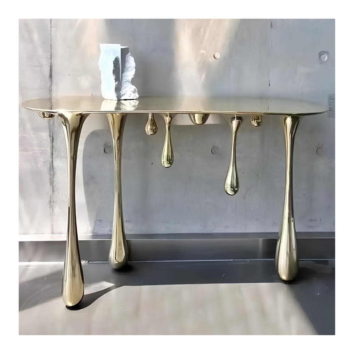 Drip Gold Console Table